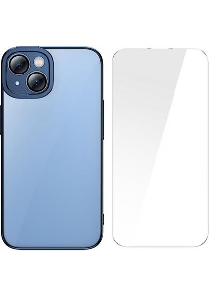 Kamera Korumalı iPhone 14 Plus Silikon Kılıf ve Ful Kaplama Kırılmaz Ekran Koruyucu, Air Armor,sararmaz Kılıf