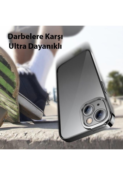 Kamera Korumalı iPhone 14 Plus Silikon Kılıf ve Ful Kaplama Kırılmaz Ekran Koruyucu, Air Armor,sararmaz Kılıf