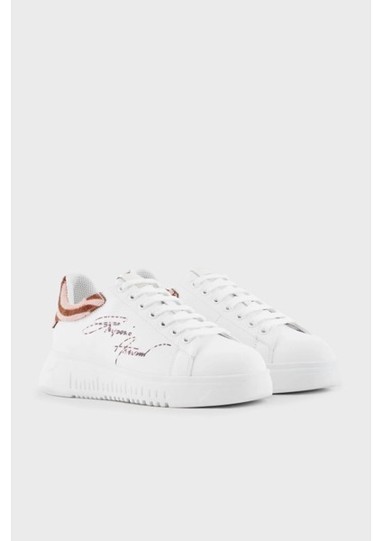Logolu Deri Sneaker Ayakkabı Kadın Ayakkabı X3X024 Xn388 R297 fiyatları