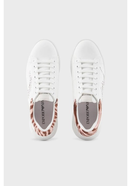 Logolu Deri Sneaker Ayakkabı Kadın Ayakkabı X3X024 Xn388 R297 modelleri