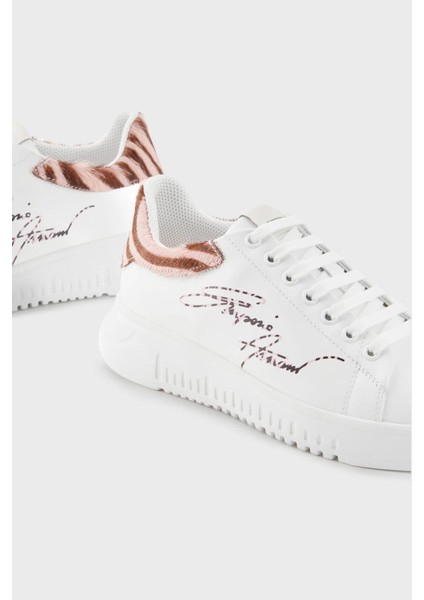 Logolu Deri Sneaker Ayakkabı Kadın Ayakkabı X3X024 Xn388 R297 indirimleri
