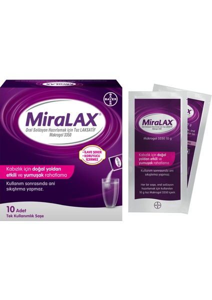 Miralax Oral Solüsyon Hazırlamak İçin Toz Laksatif Makrogol 3350