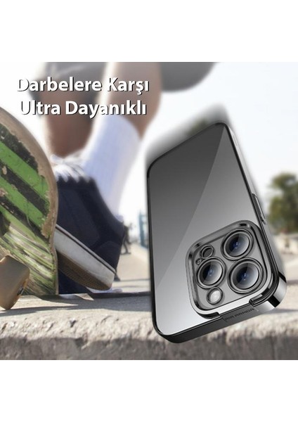 Kamera Korumalı iPhone 14 Pro Silikon Kılıf ve Ful Kaplama Kırılmaz Ekran Koruyucu, Air Armor,sararmaz Kılıf