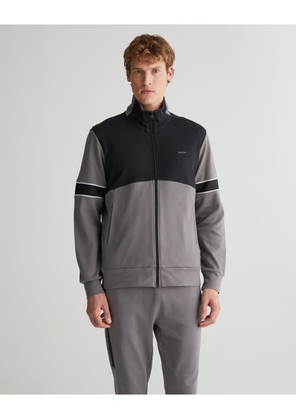 Erkek Gri Regular Fit Fermuarlı Sweatshirt 2523347T.93