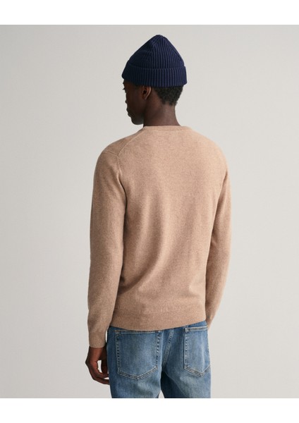 Erkek Bej Regular Fit Bisiklet Yaka Kazak 87211.295