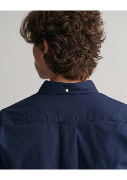 Erkek Lacivert Regular Fit Düğmeli Yaka Logolu Gömlek 3000100.410 fırsatları