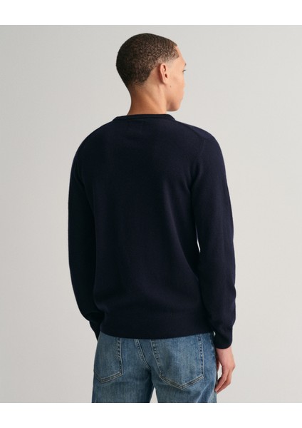 Erkek Lacivert Regular Fit Bisiklet Yaka Kazak 87211.410