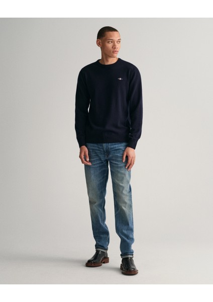 Erkek Lacivert Regular Fit Bisiklet Yaka Kazak 87211.410
