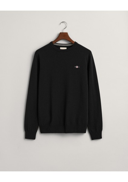 Erkek Siyah Regular Fit Bisiklet Yaka Kazak 87211.5