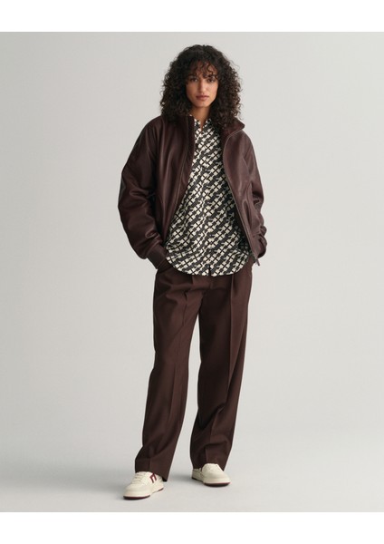 Kadın Bej Relaxed Fit Klasik Yaka Desenli Gömlek 4300248.116 fiyatları