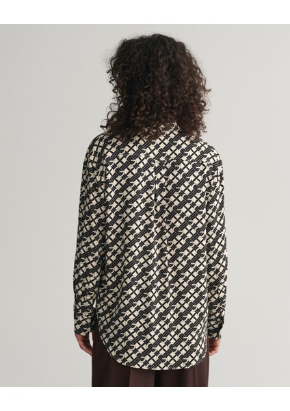 Kadın Bej Relaxed Fit Klasik Yaka Desenli Gömlek 4300248.116 modelleri