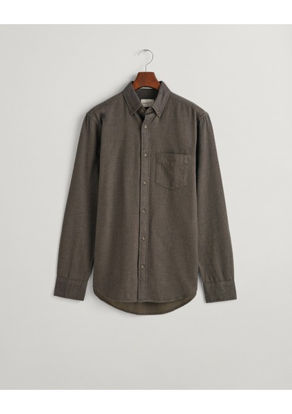 Erkek Kahverengi Regular Fit Düğmeli Yaka Gömlek 3230199.349 modelleri