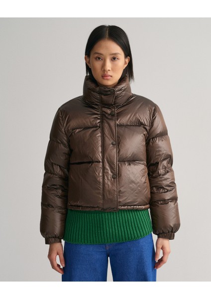 Kadın Kahverengi Relaxed Fit Dik Yaka Mont 4700295.274