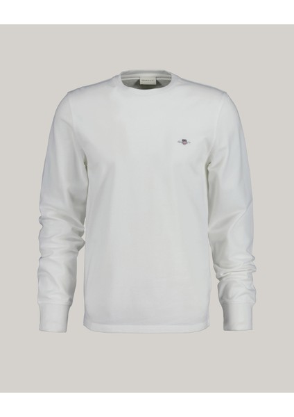 Erkek Beyaz Slim Fit Bisiklet Yaka Düz T-Shirt 2022143.110