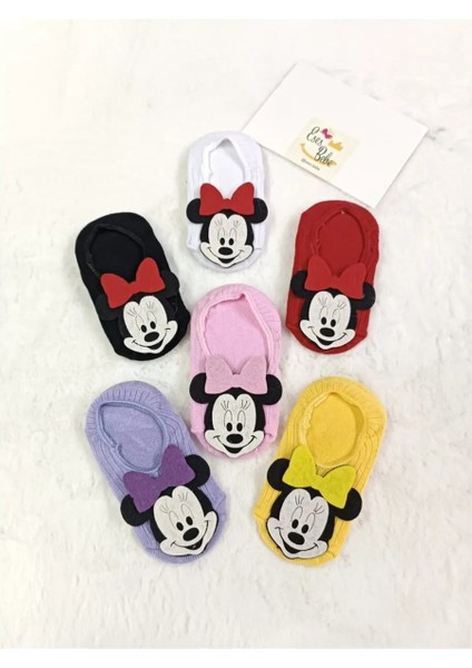 6lı Mickey Mause Figürlü Bebek/çocuk Babet Çorap Okul Çorabı