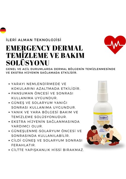 ® Emergency Dermal Temizleme ve Bakım Solüsyonu 150 ML: Acil Durumlar İçin Etkili ve Güvenli Cilt Bakımı"