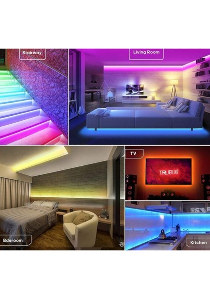 Rgb Şerit LED Seti Adaptör Kumanda Dahil 5m