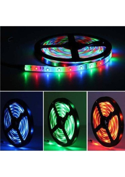 Rgb Şerit LED Seti Adaptör Kumanda Dahil 5m