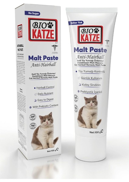 Malt Paste Kedi Tüy Yumağı Önlemeyi Destekleyen Malt Macunu 100gr