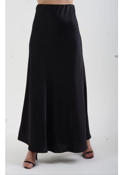 Siyah Saten Maxi Boy Etek fiyatları