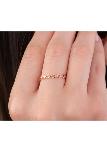 Yarım Tur Örgü Yüzük 14 Ayar Altın fiyatları