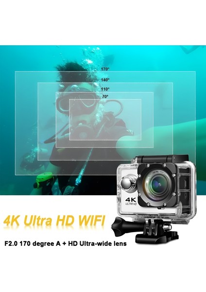 Aksiyon Kamerası 4K Video Kamera Kamera Dijital Wifi Aksiyon Kamerası Kafa Montajı