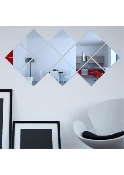 Dekoratif Pleksi Ayna 1 mm Yapışkanlı 40X40 cm Gümüş Renk