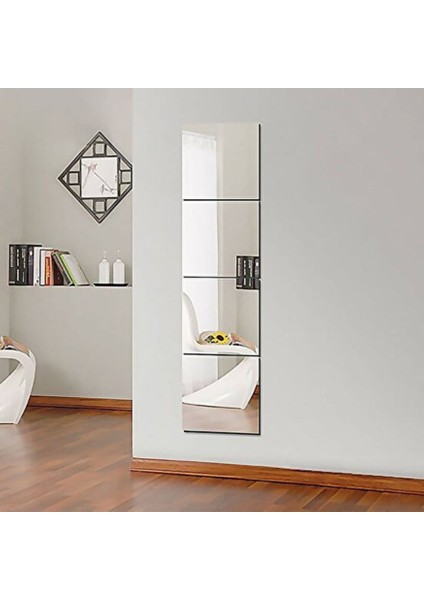 Dekoratif Pleksi Ayna 1 mm Yapışkanlı 40X40 cm Gümüş Renk