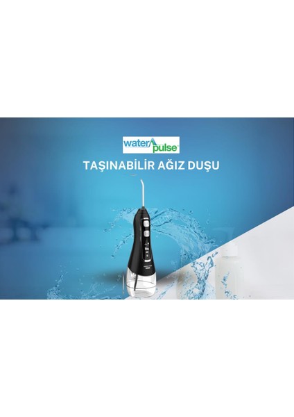 Kablosuz Pro V580 Water Flosser 320ml Taşınabilir Diş/Protez Bakım Ve Ağız Duşu Siyah