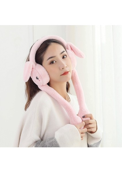 2pcs Winter Female Earmuffs Cute Will Move The Airbag Rabbit Ears Ear Protection (Yurt Dışından)