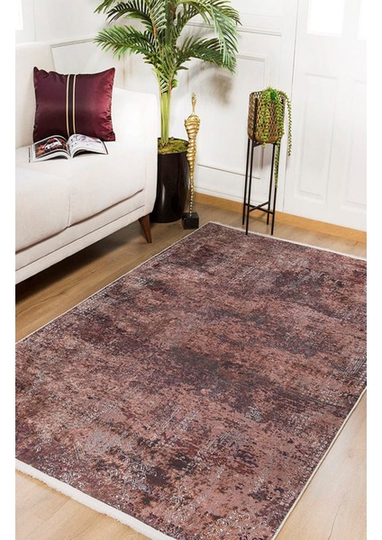 Habarovsk Kahverengi Modern Polyester Dijital Baskı Halı