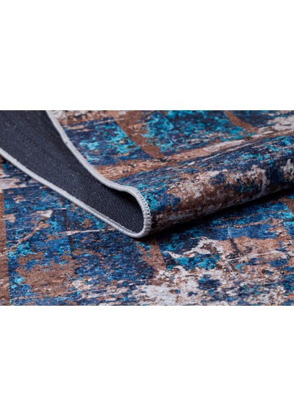 Tumen Lacivert Modern Polyester Dijital Baskı Halı