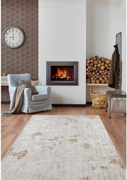 Ulyanovsk Gold Modern Polyester Dijital Baskı Halı