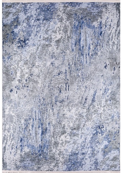 Orenburg Mavi Modern Polyester Dijital Baskı Halı