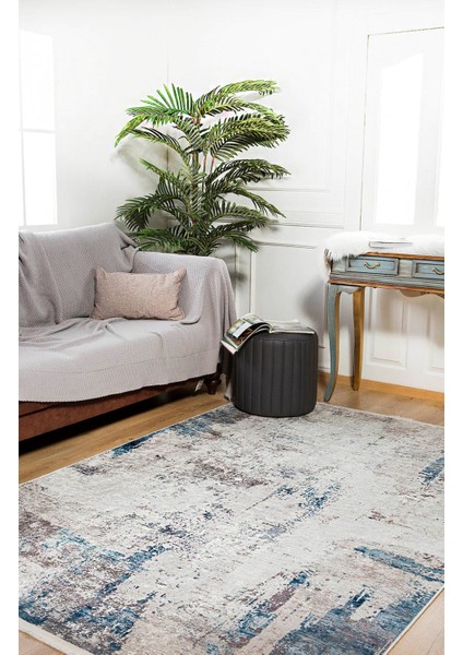 Novosibirsk Gri Modern Polyester Dijital Baskı Halı
