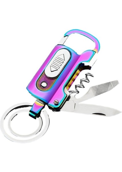 USB Şarj Edilebilir Aydınlatma Çakmak Şişe Açacağı 8 Anahtarlık Kullanır (Yurt Dışından)
