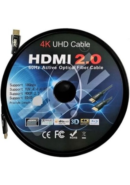 Deste Elektronik Fiber Optik HDMI 2.0 4K 60hZ 4:4:4 Active Optical Fiber Kablo 30 Metre