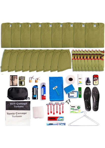 9 Fanilalı Tavsiye Asker Malzeme Kolisi - Asker Malzemeleri Seti