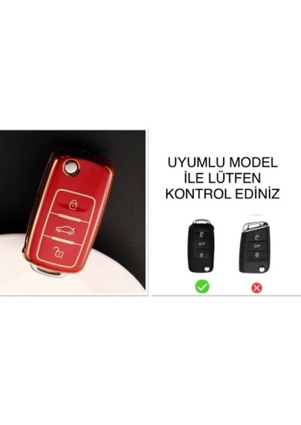Vw Tiguan Jetta Golf 5 Golf 6 Scirocco Polo Caddy Lüks Anahtar Koruma Kılıfı