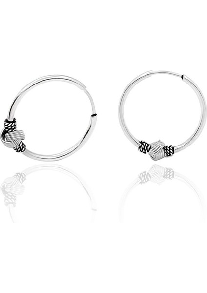 18 mm Halka Gümüş Küpe Taşsız Bayan Küpesi Halka Modeli 925 Ayar KUPE-231