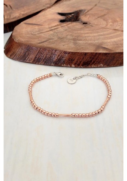 Su Yolu Gümüş Bileklik Rose Gümüş Top Toplu Kadın Bilekliği BLK-341