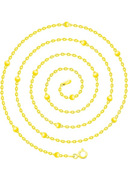 Gümüş Top Top Zincirli Kolye Yaldızlı Gümüş Kadın Kolye 925 Ayar UC-272 fiyatları