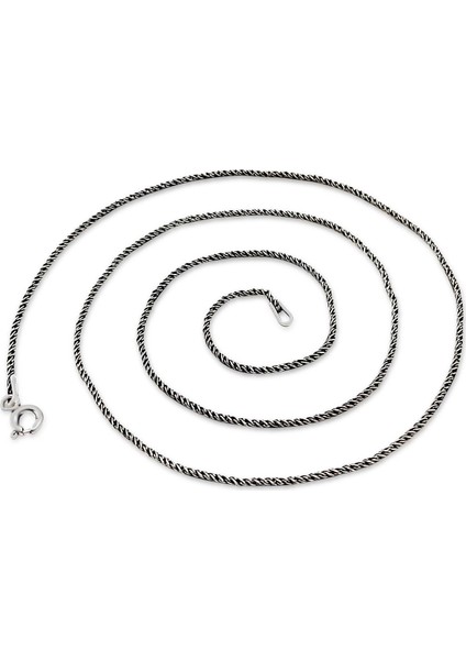 Gümüş Zincir 45 cm Oksitli Kadın Gümüş Kolye Zinciri 925 Ayar ZNC-12