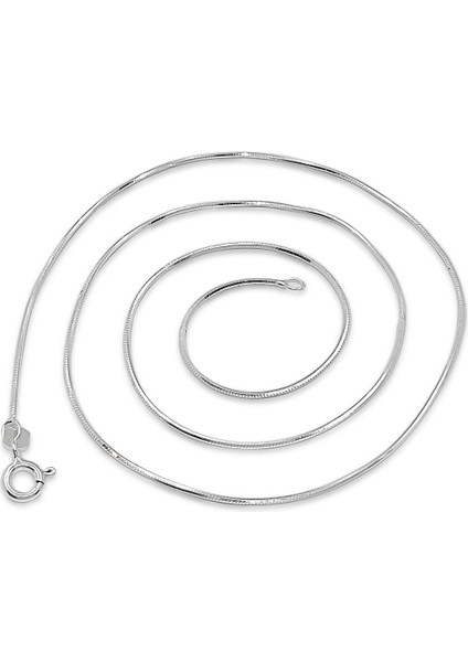 İtalyan Yassı Gümüş Kolye Zincir 45 cm Kadın 925 Ayar Gümüş Zincir ZNC-25