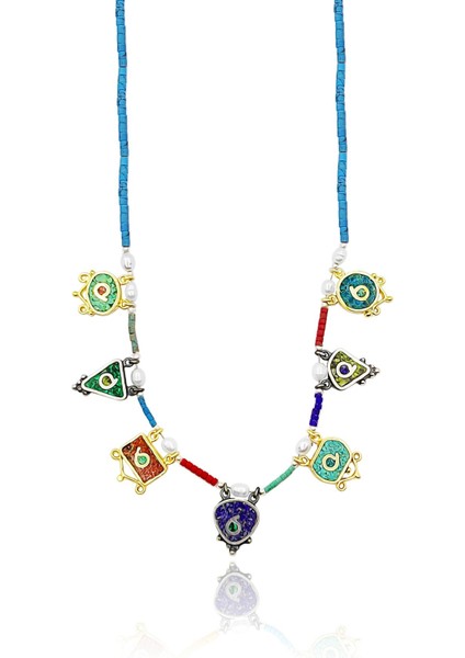 Yaz Kolyesi Otantik Gümüş Kolye Modeli Kadın Tasarım Kolye UC-154