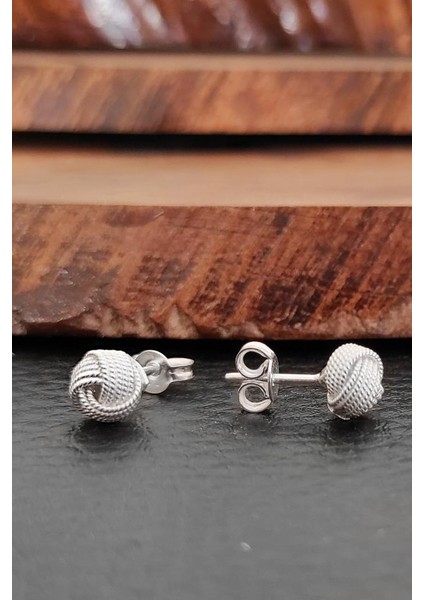 Telkari Gümüş Küpe Vidalı Küçük Boy Kadın Küpesi KUPE-387