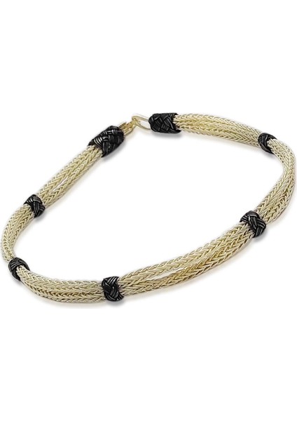 Kazaziye Bileklik El Yapımı Gümüş Bay Bayan Halat Model Bileklik BLK-285