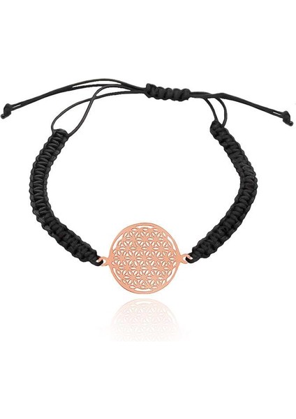 Yaşam Çiçeği Gümüş Bileklik Rose Rengi Bayan Bilekliği 925 Ayar BLK-371