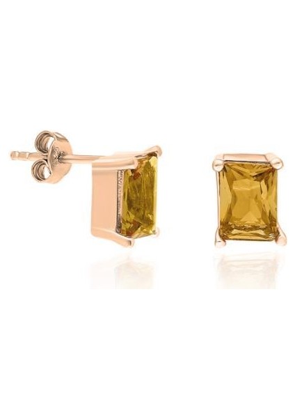 Zultanit Taşlı Renk Değiştiren Rose Rengi Gümüş Küpe KUPE-348