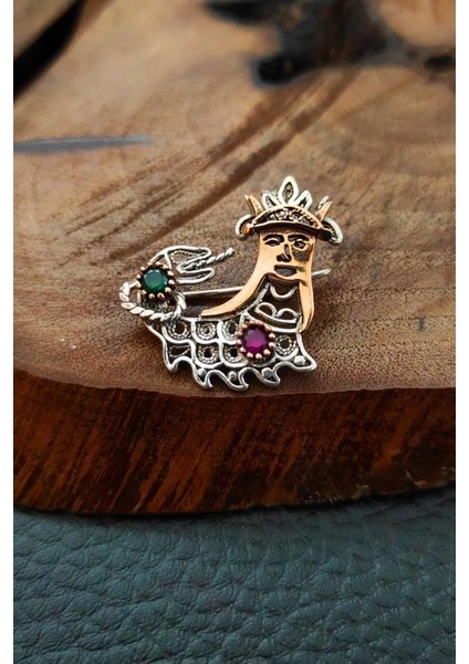 Şahmeran Broş Otantik Gümüş Yaka iğnesi Küçük Boy Kadın Broş BRS-160 fiyatları